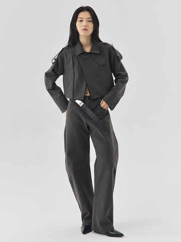 High Waist Curved Pants