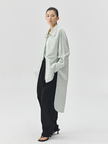 Summer Tone Stripes Long Shirt