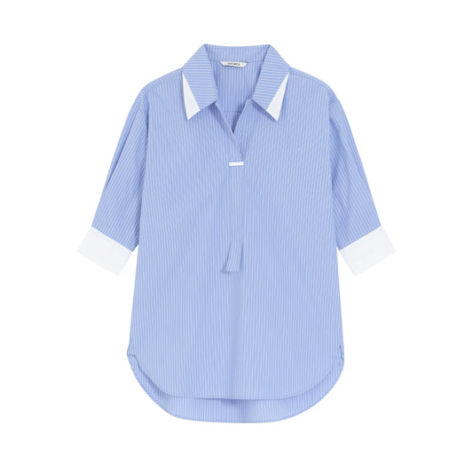 Folding Sleeves Navy Style Shirt