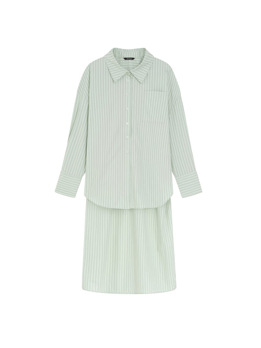 Summer Tone Stripes Long Shirt