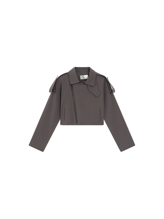 Shoulder Strap Cropped Jacket